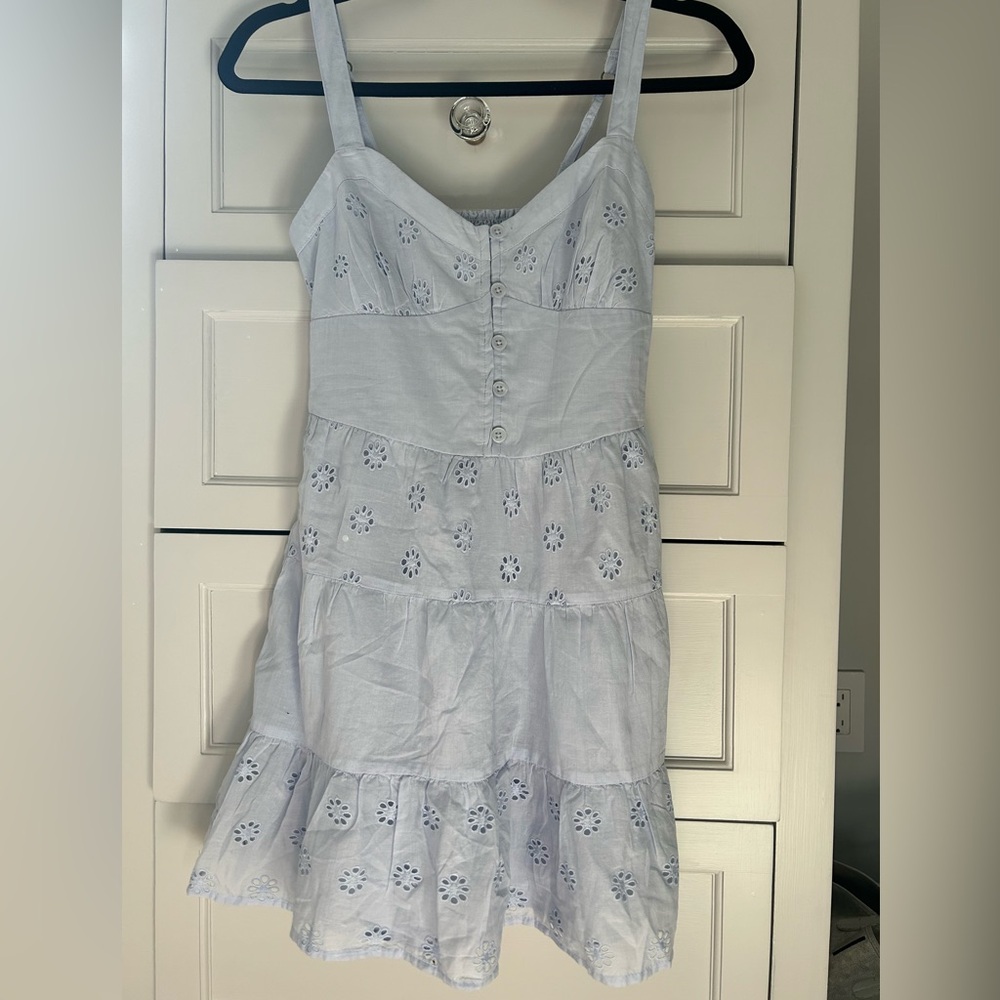 Hollister Light Blue Eyelet Mini Dress